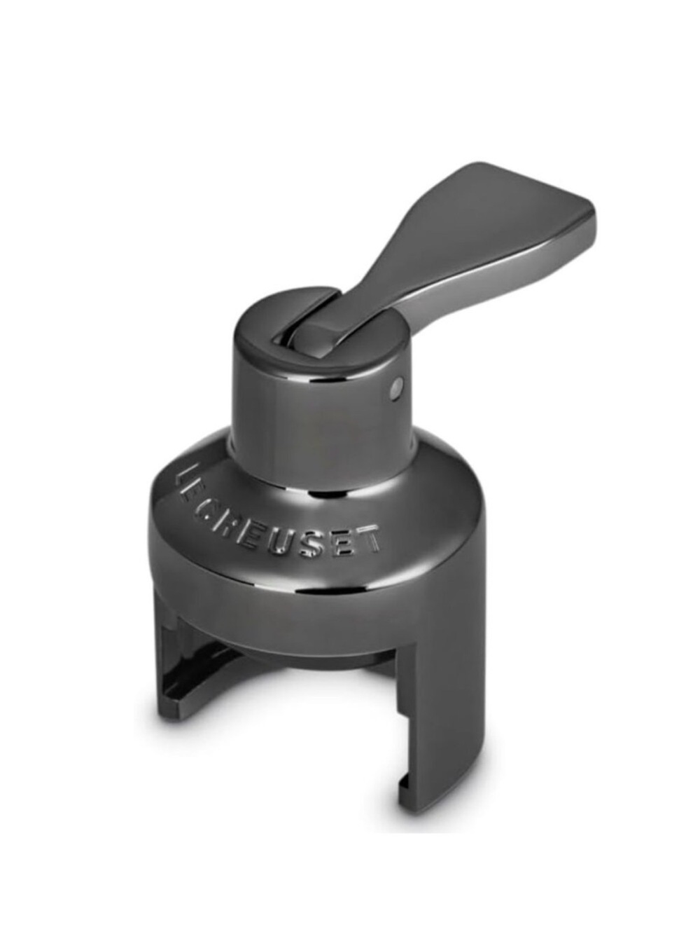 Le Creuset black nickel Champagne Crown Sealer